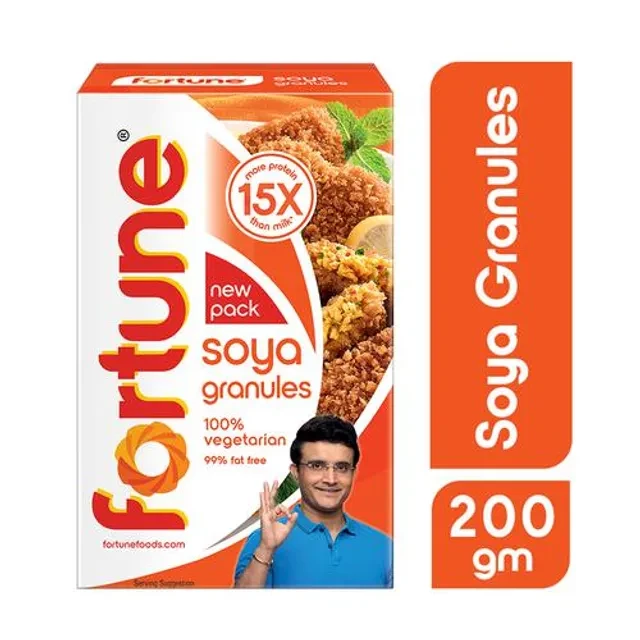 Fortune Fortune Soya Granules, 15x more protein than milk, 200 g-1.webp
